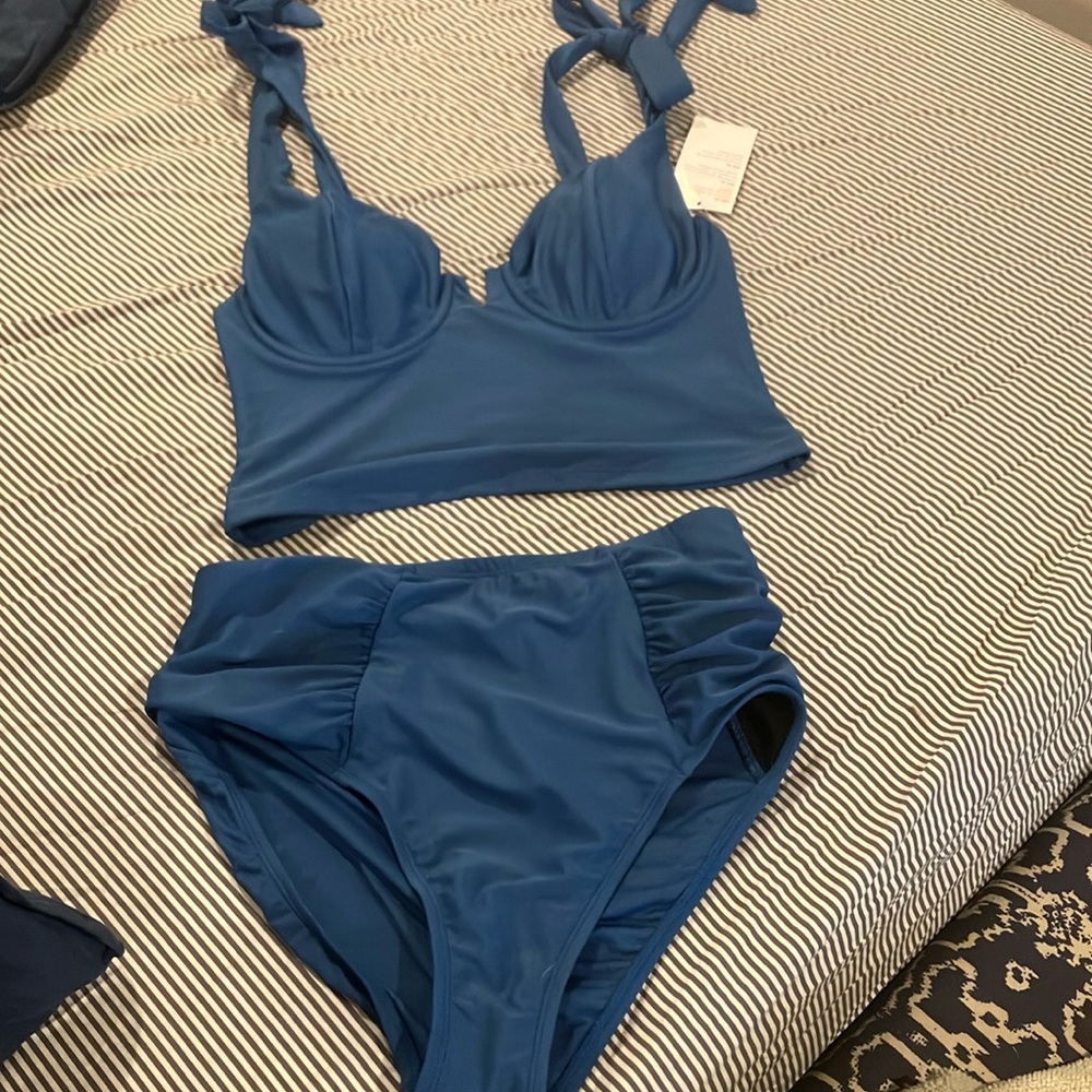 Old Navy Blue Bikini Set with Tie Straps